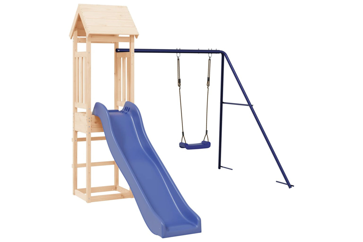 Vidaxl 3155819 Playhouse With Slide Swing Solid Wood Pine-2