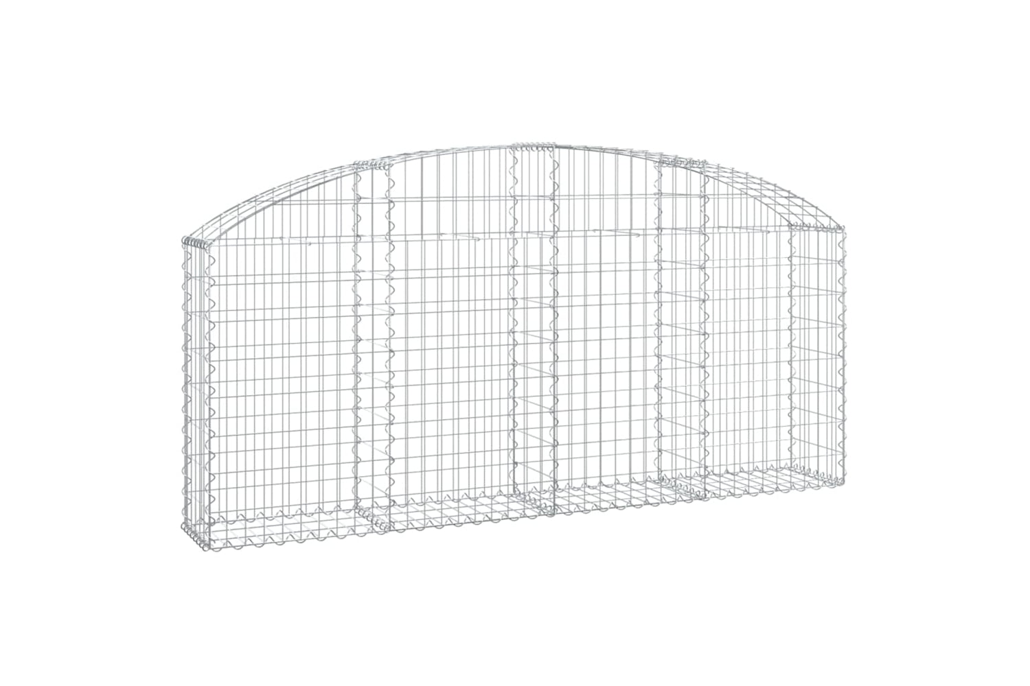 vidaXL 153464 Arched Gabion Basket 200x30x80/100cm Galvanised Iron