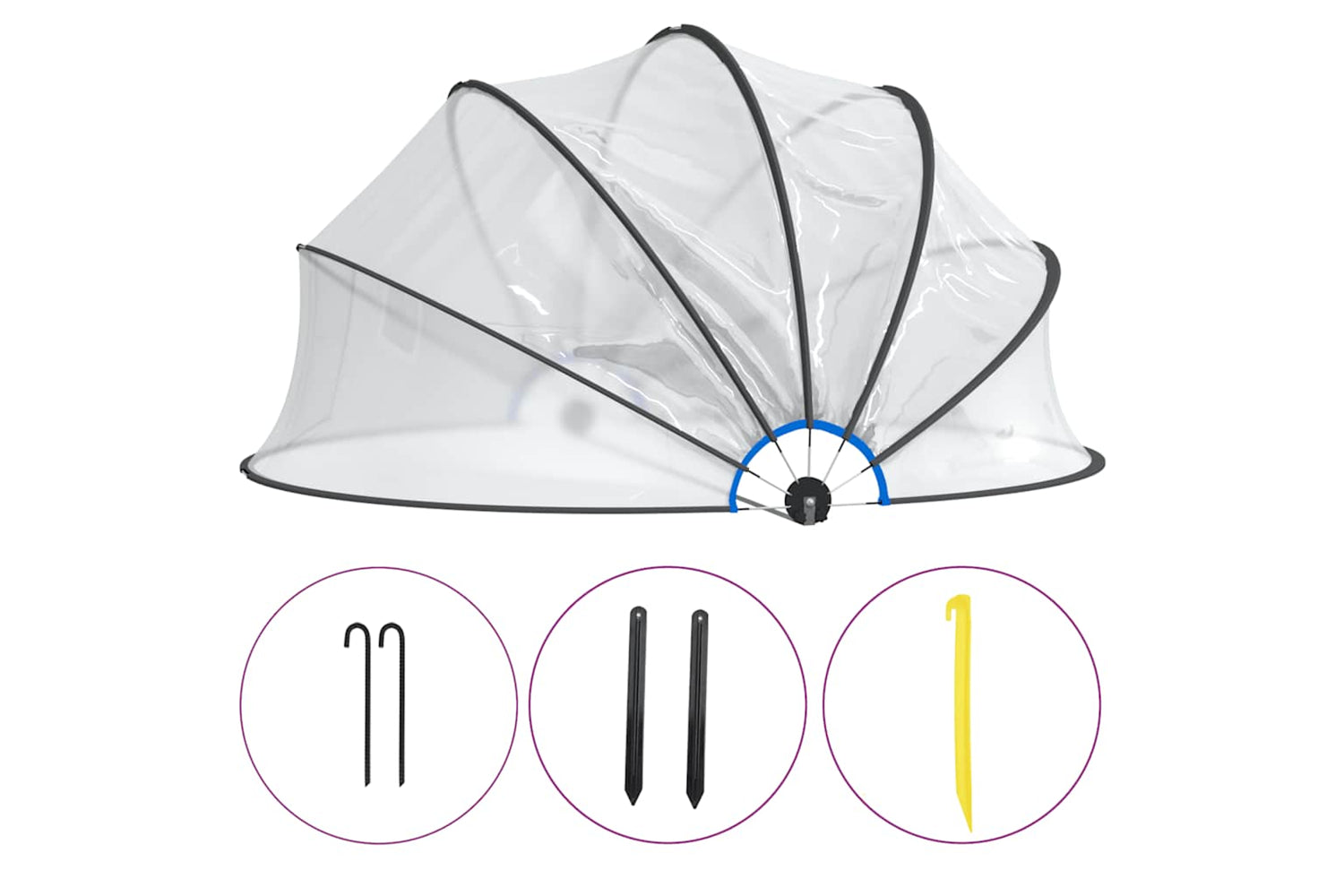 vidaXL 93814 Pool Dome Round 406x203cm Pvc