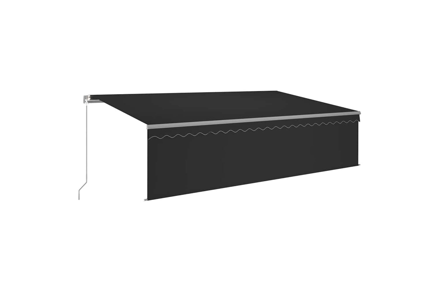 Vidaxl 3069459 Manual Retractable Awning With Blind 5x3m Anthracite