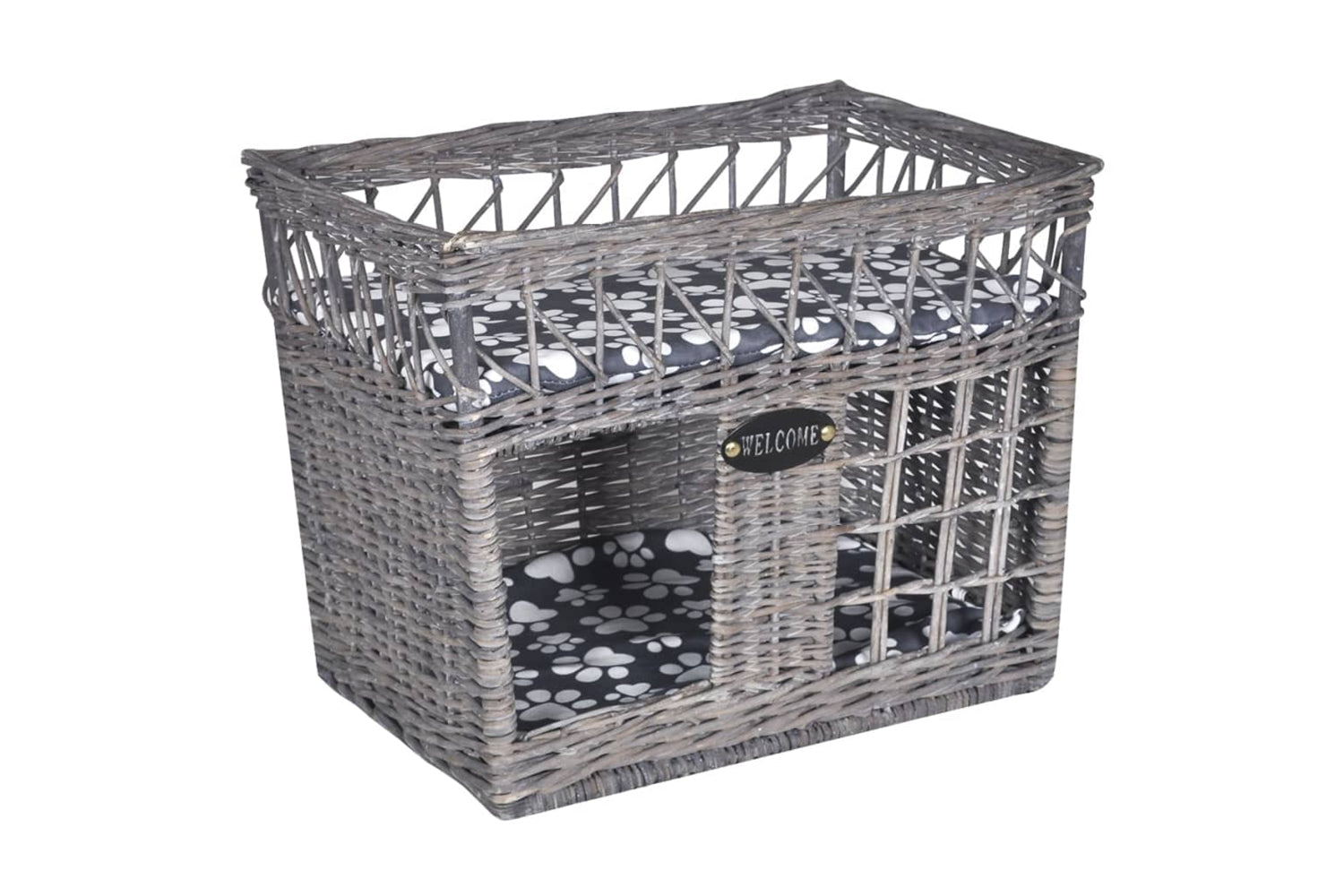 Vidaxl 170225 Willow Cat Tree Pet House/bed/scratching Post With Cushion Square