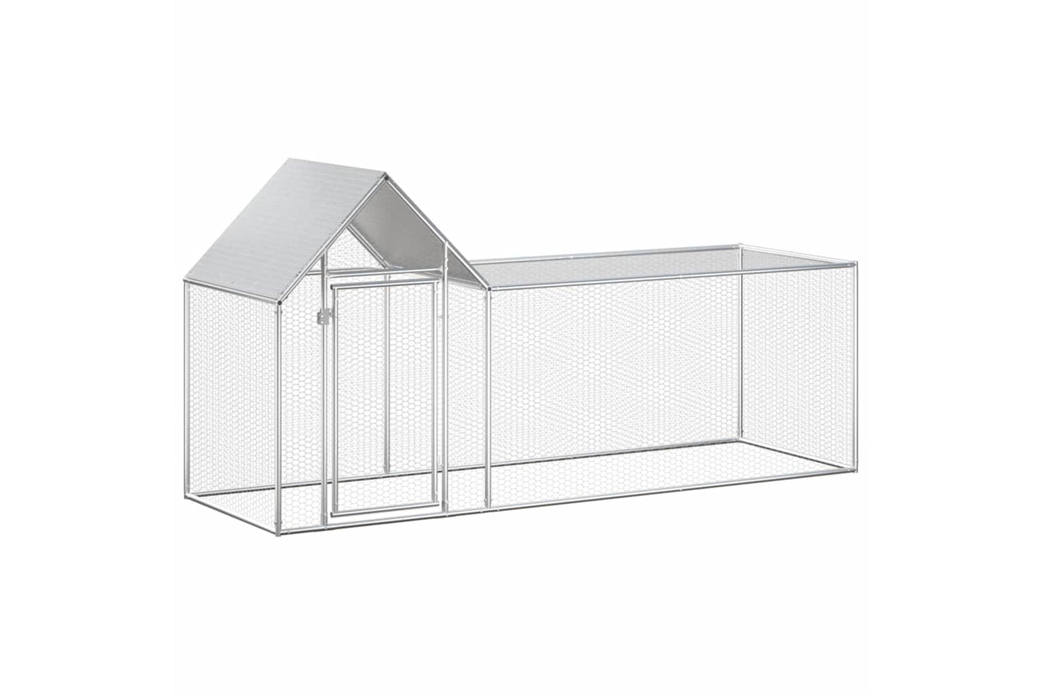 Vidaxl Chicken Coop 3x1x1.5 M Galvanised Steel