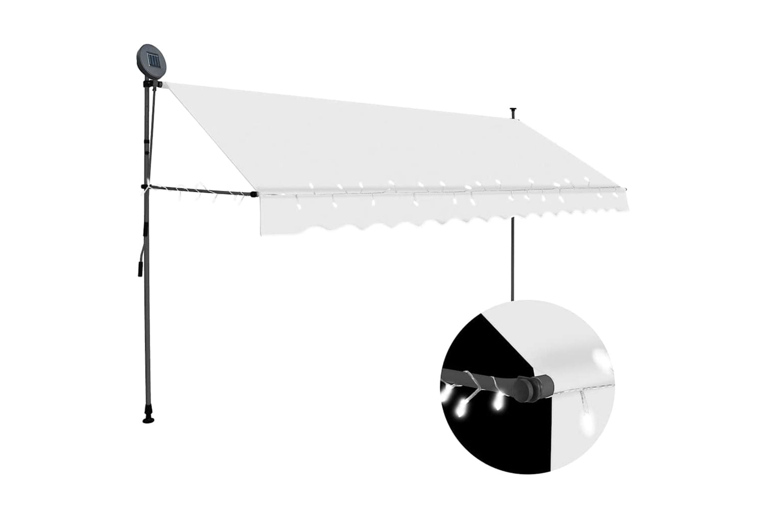 vidaXL 145874 Manual Retractable Awning With Led 350cm Cream