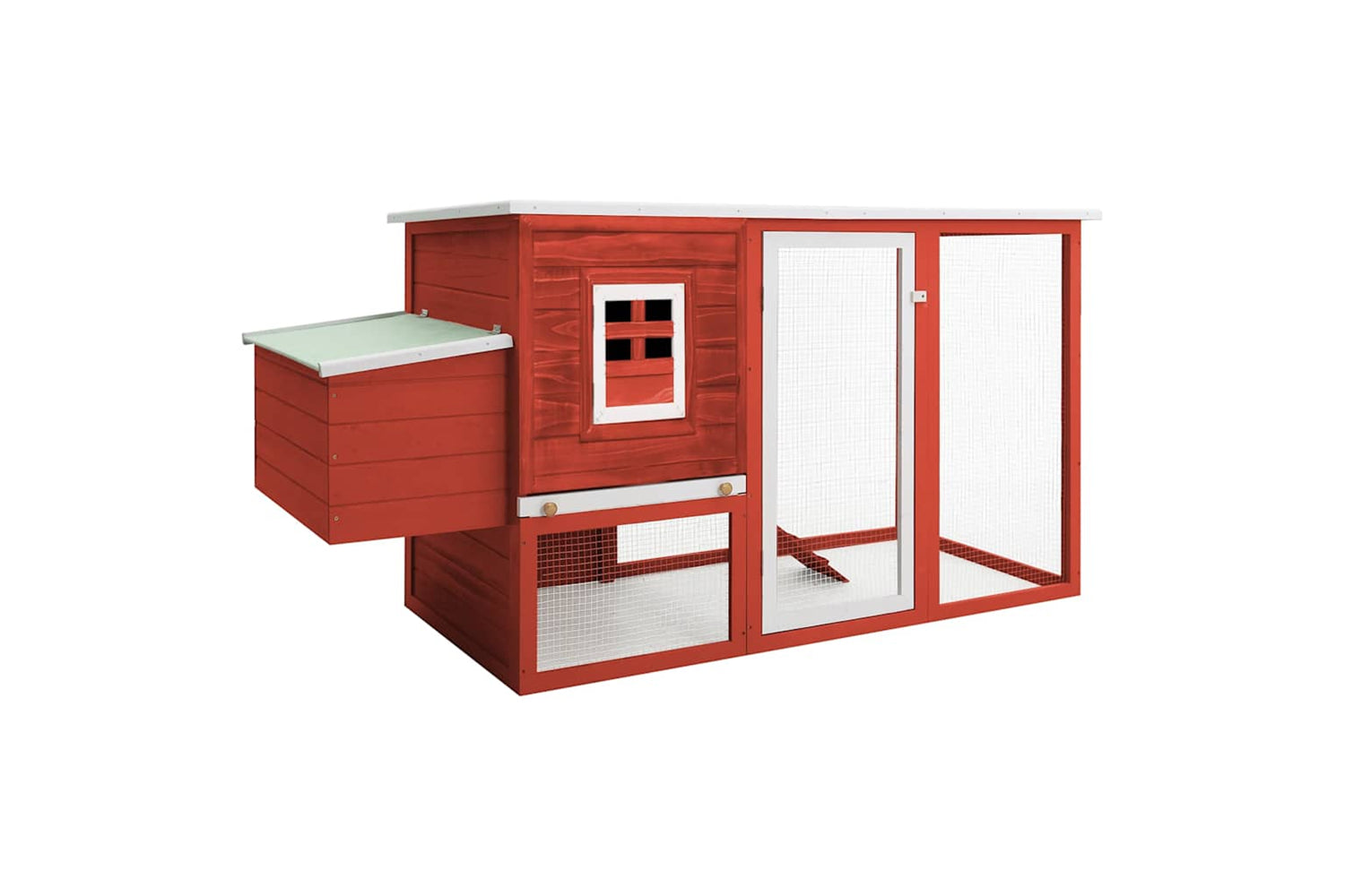 Vidaxl 170848 Outdoor Chicken Cage Hen House With 1 Egg Cage Red Wood