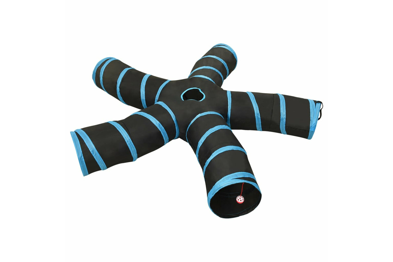 vidaXL 172188 Cat Tunnel 5-way Black And Blue 25cm Polyester-2