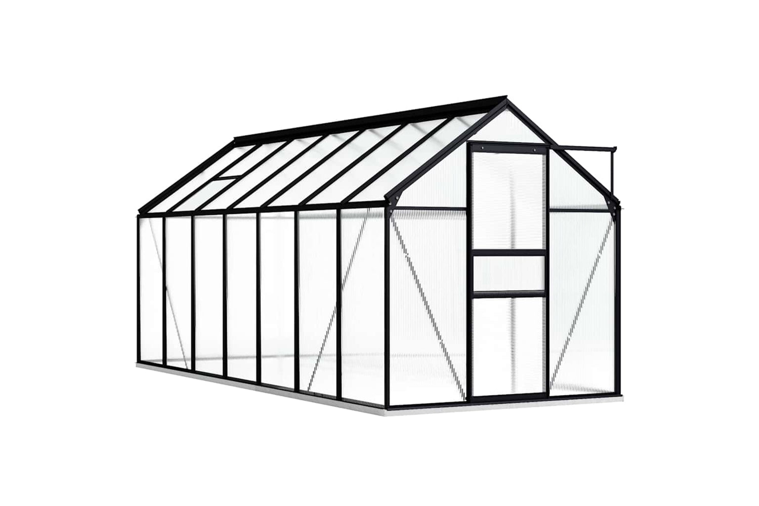 Vidaxl 48219 Greenhouse With Base Frame Anthracite Aluminium 8.17 Mâ²