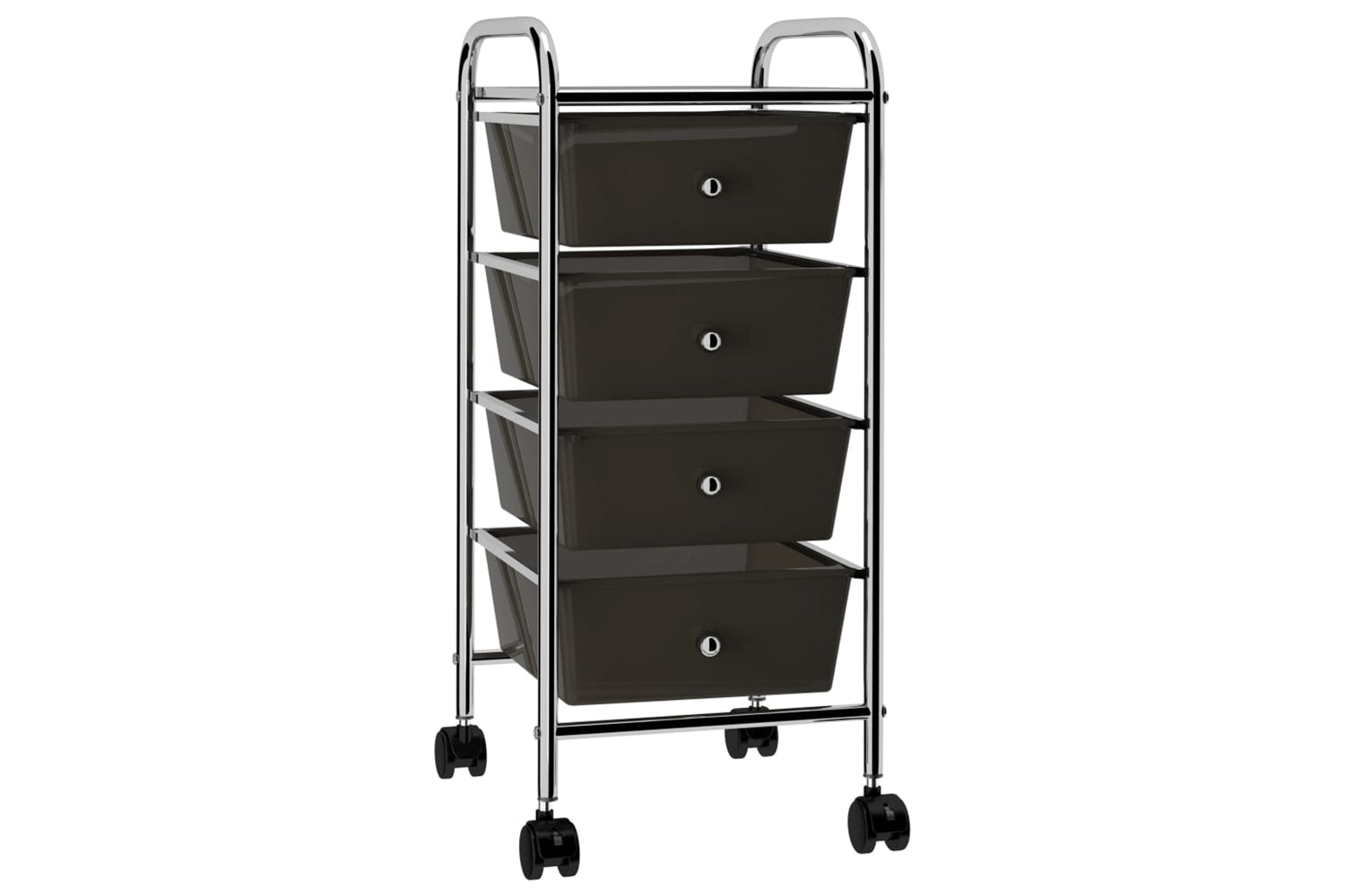Vidaxl 320398 4-drawer Mobile Storage Trolley Black Plastic