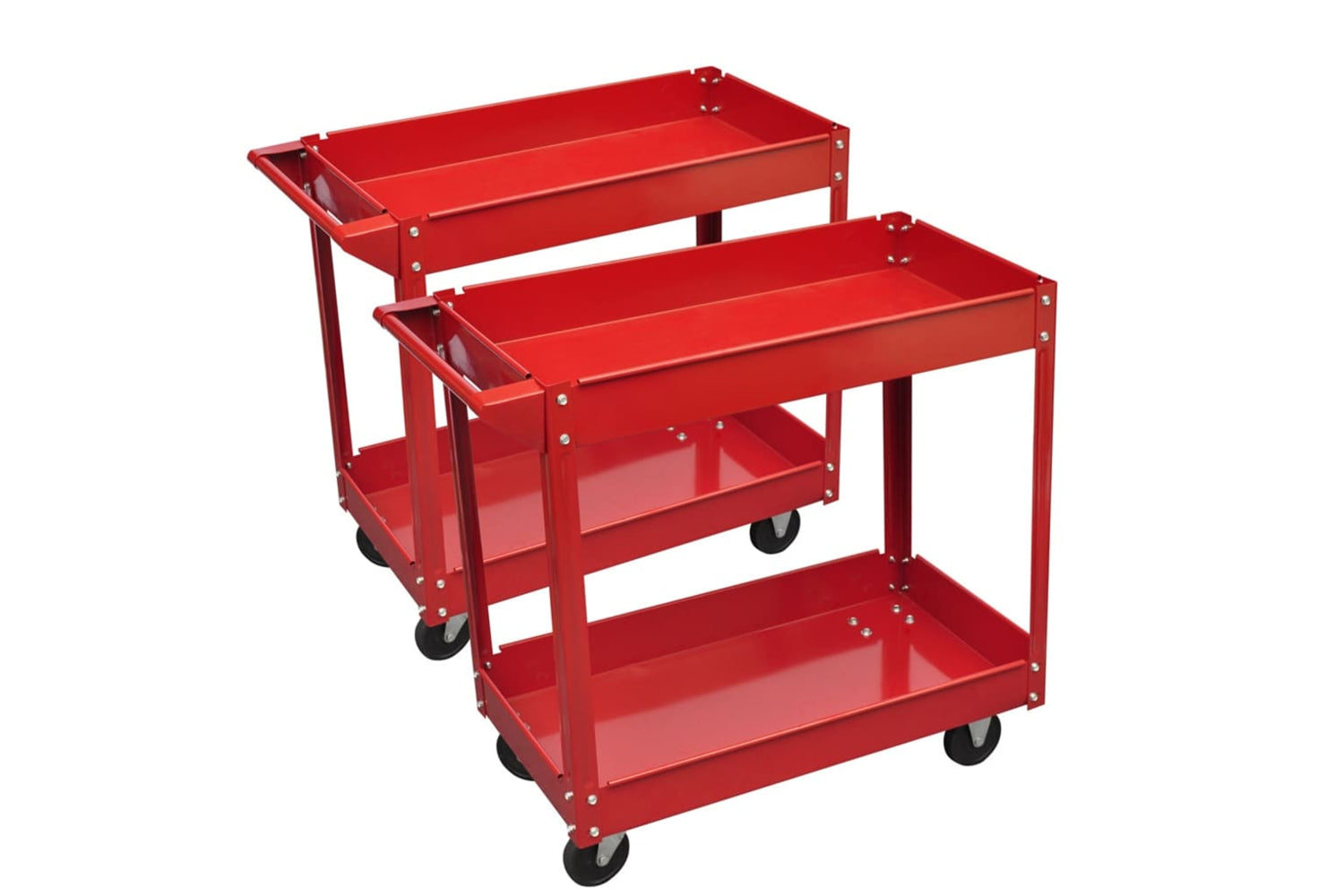 Vidaxl 140155 2 X Workshop Tool Trolley 100 Kg 2 Shelves