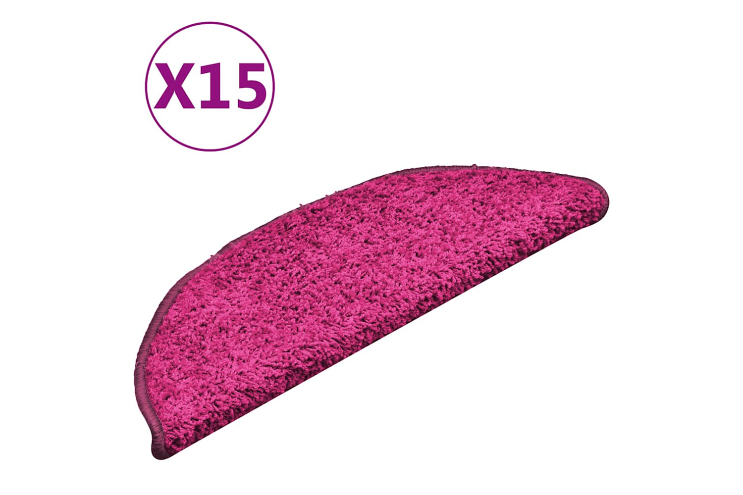 vidaXL 322380 Carpet Stair Treads 15 Pcs Pink 56x17x3cm