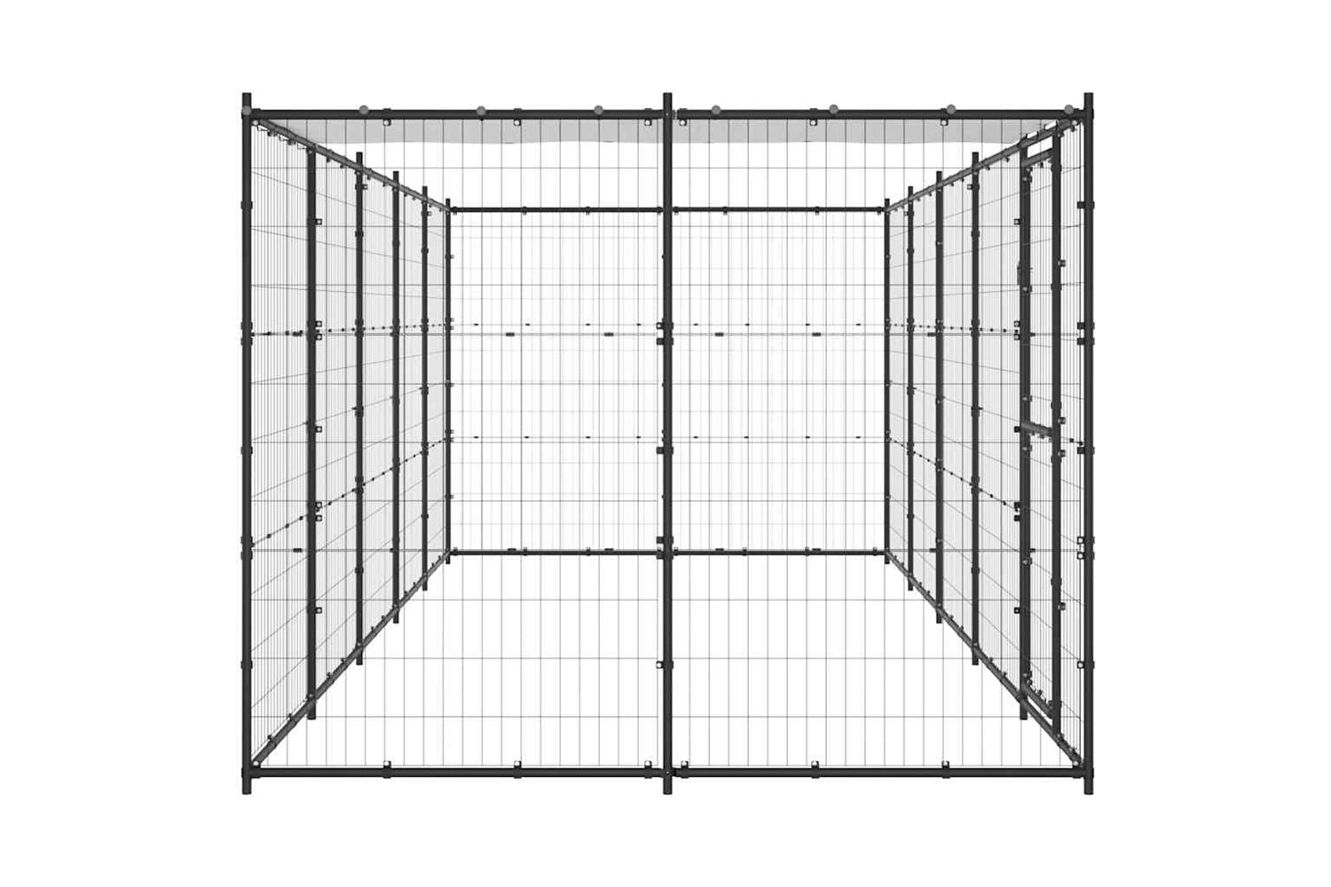 Vidaxl 3082294 Outdoor Dog Kennel Steel With Roof 12.1 M2-4