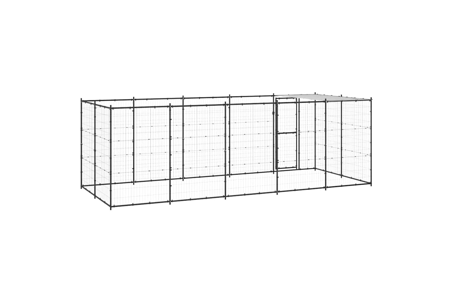 Vidaxl 3082294 Outdoor Dog Kennel Steel With Roof 12.1 M2-5