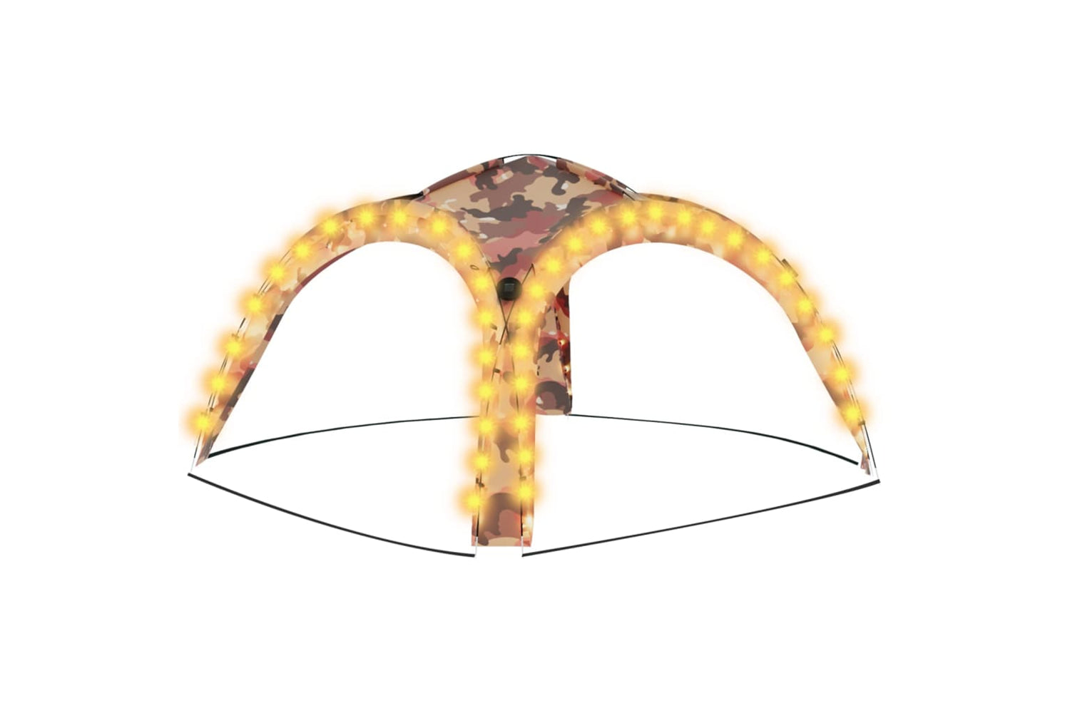 Vidaxl 93078 Party Tent With Led And 4 Sidewalls 3.6x3.6x2.3 M Camouflage