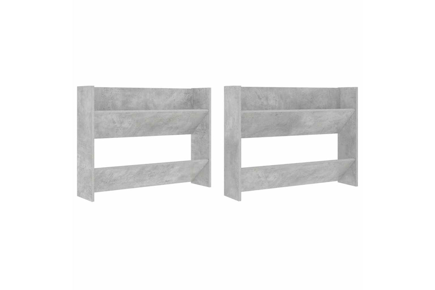 vidaXL 806750 Wall Shoe Cabinets 2 Pcs Concrete Grey 80x18x60cm Engineered Wood