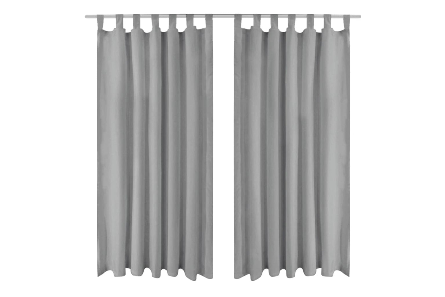 vidaXL 132214 Micro-satin Curtains 2 Pcs With Loops 140x225cm Grey