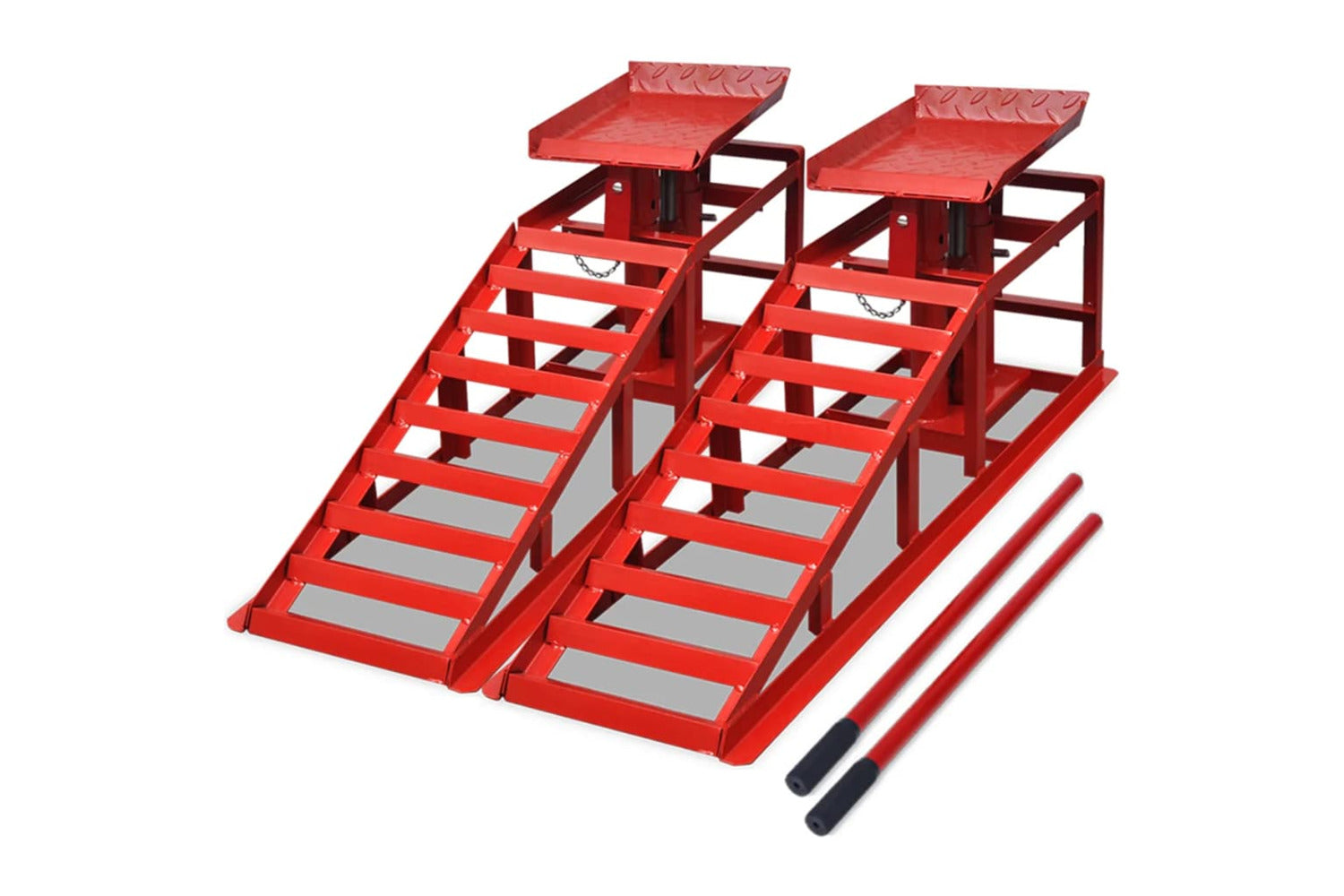 Vidaxl 210352 Car Repair Ramps 2 Pcs Red Steel-2