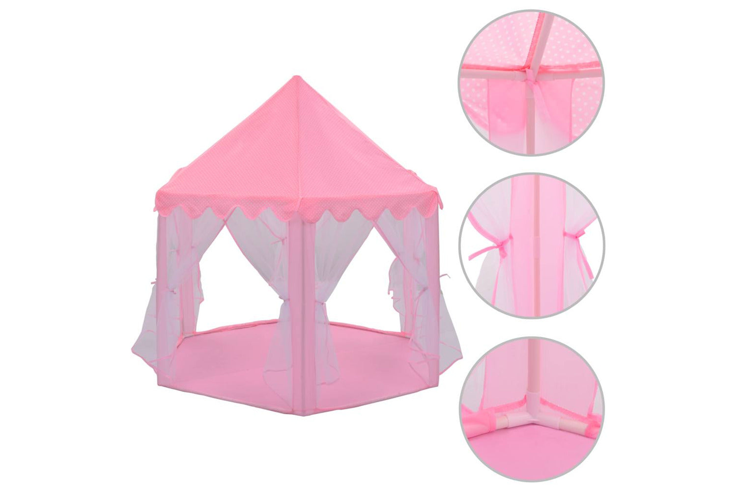 Vidaxl Princess Play Tent Pink-2