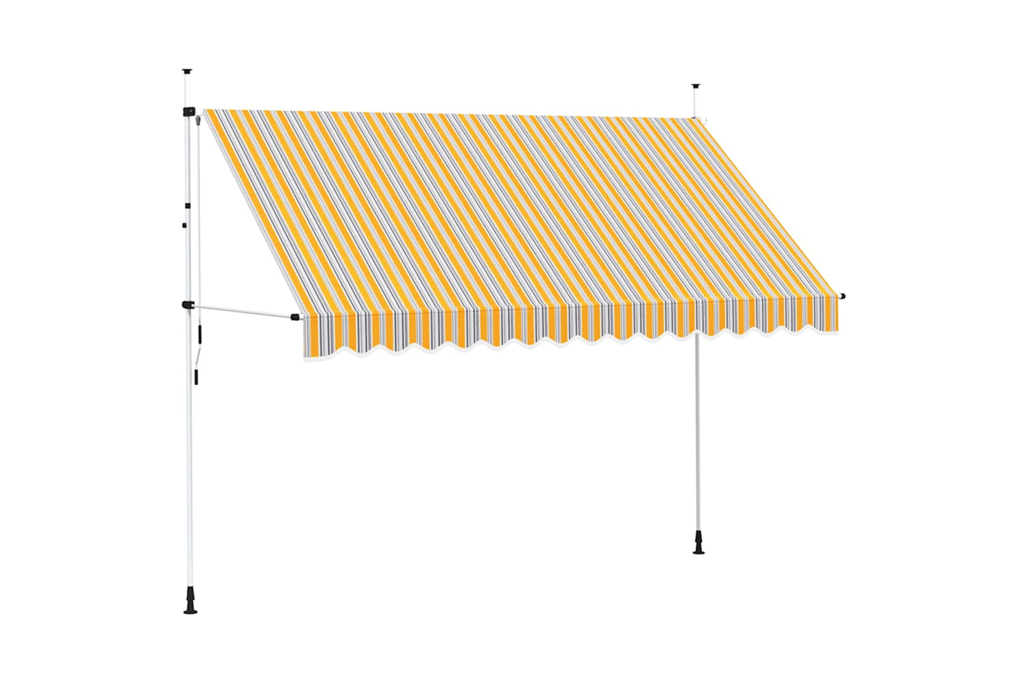 vidaXL 43229 Manual Retractable Awning 350cm Yellow And Blue Stripes