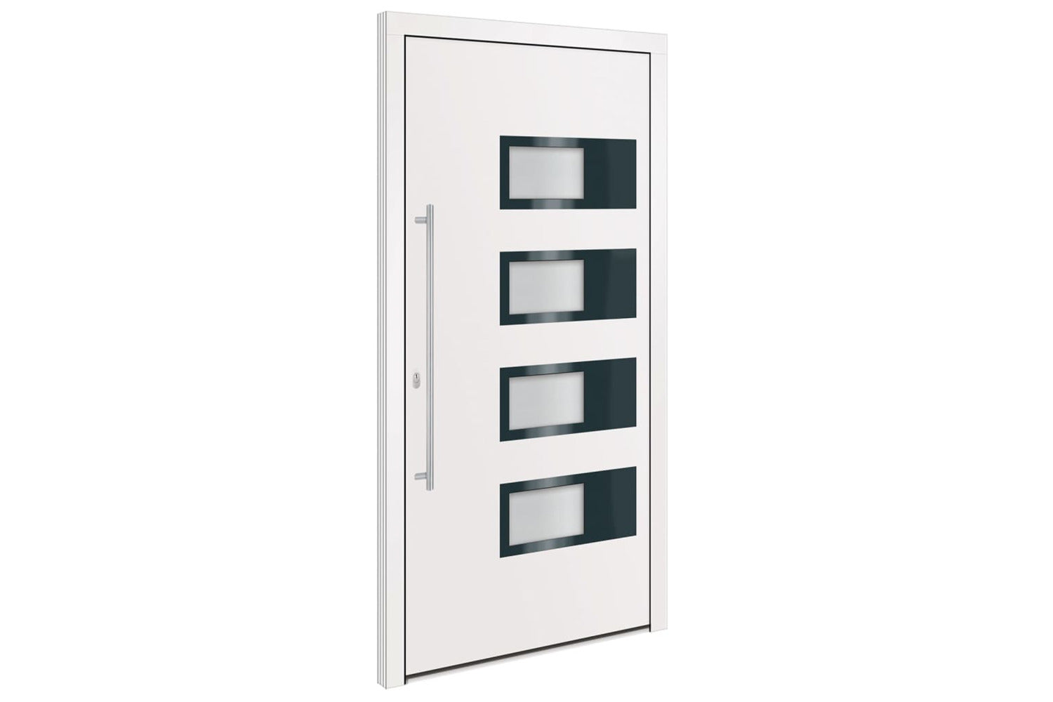 vidaXL 3157065 Front Door White 100x200cm Aluminium And Pvc-2