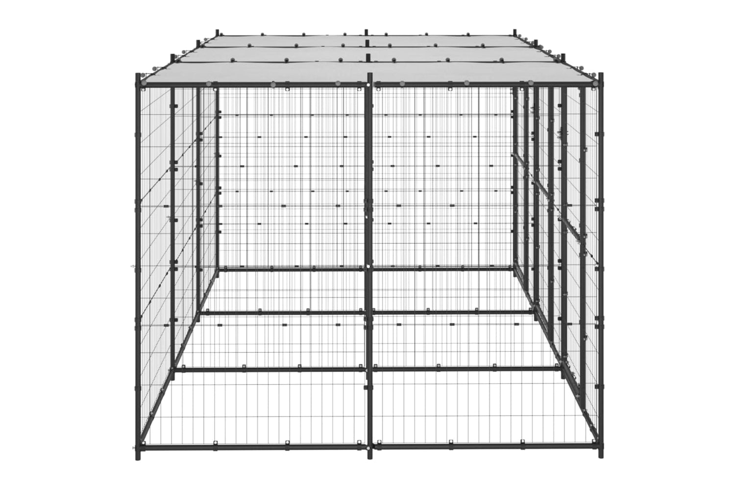 Vidaxl 3082250 Outdoor Dog Kennel Steel With Roof 7.26 M2-3