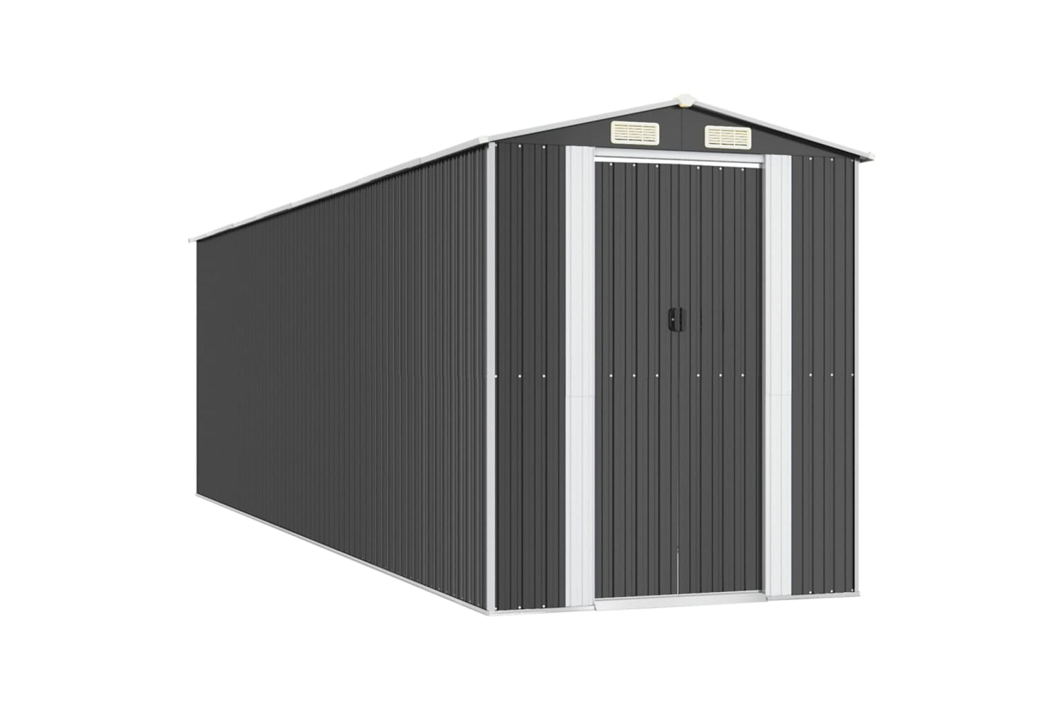 vidaXL 3147455 Garden Shed Anthracite 192x689x223cm Galvanised Steel