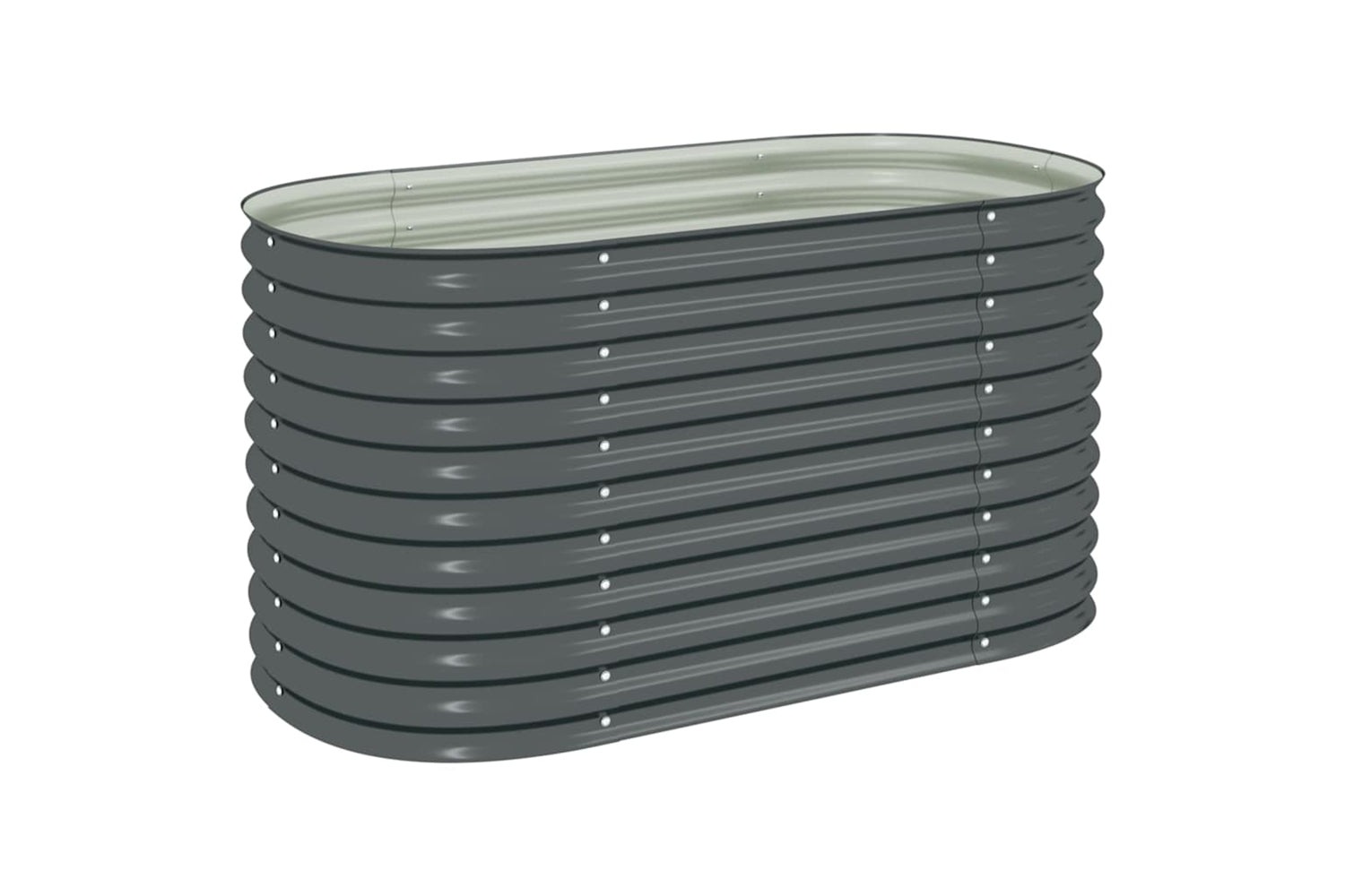 vidaXL Garden Raised Bed 160x80x81cm Galvanised Steel Grey