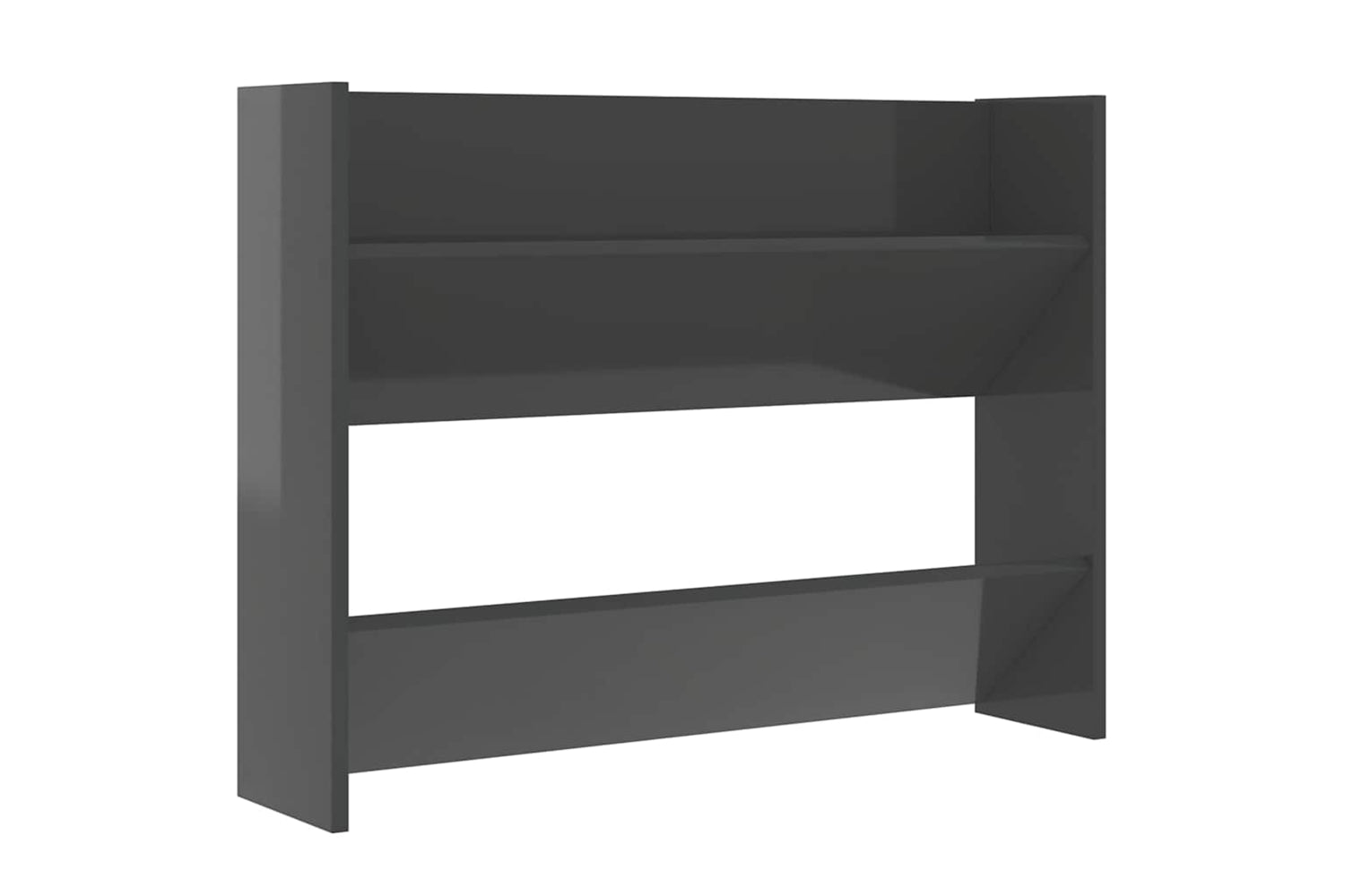 vidaXL 806757 Wall Shoe Cabinet High Gloss Grey 80x18x60cm Engineered Wood