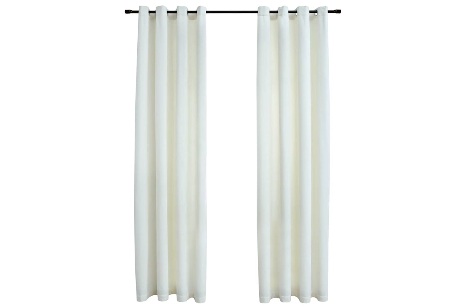 Vidaxl Blackout Curtains With Rings 2 Pcs Velvet Cream 140x225 Cm