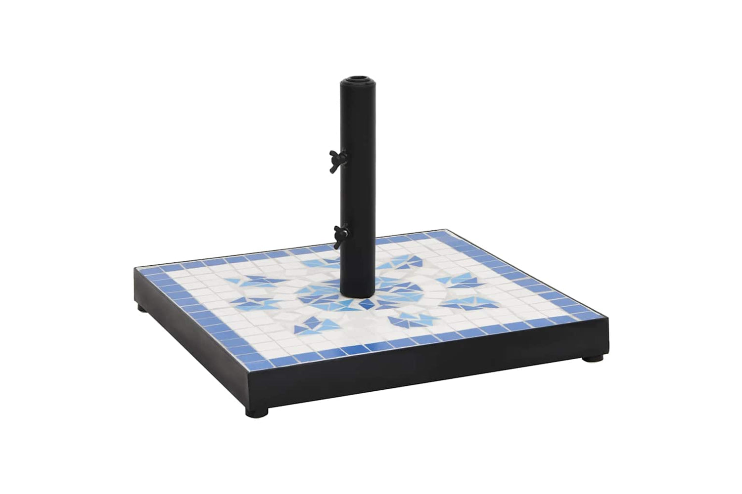 Vidaxl Parasol Base Blue And White Square 12 Kg