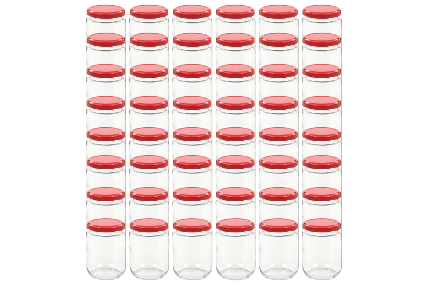 Vidaxl 50800 Glass Jam Jars With Red Lid 48 Pcs 230 Ml