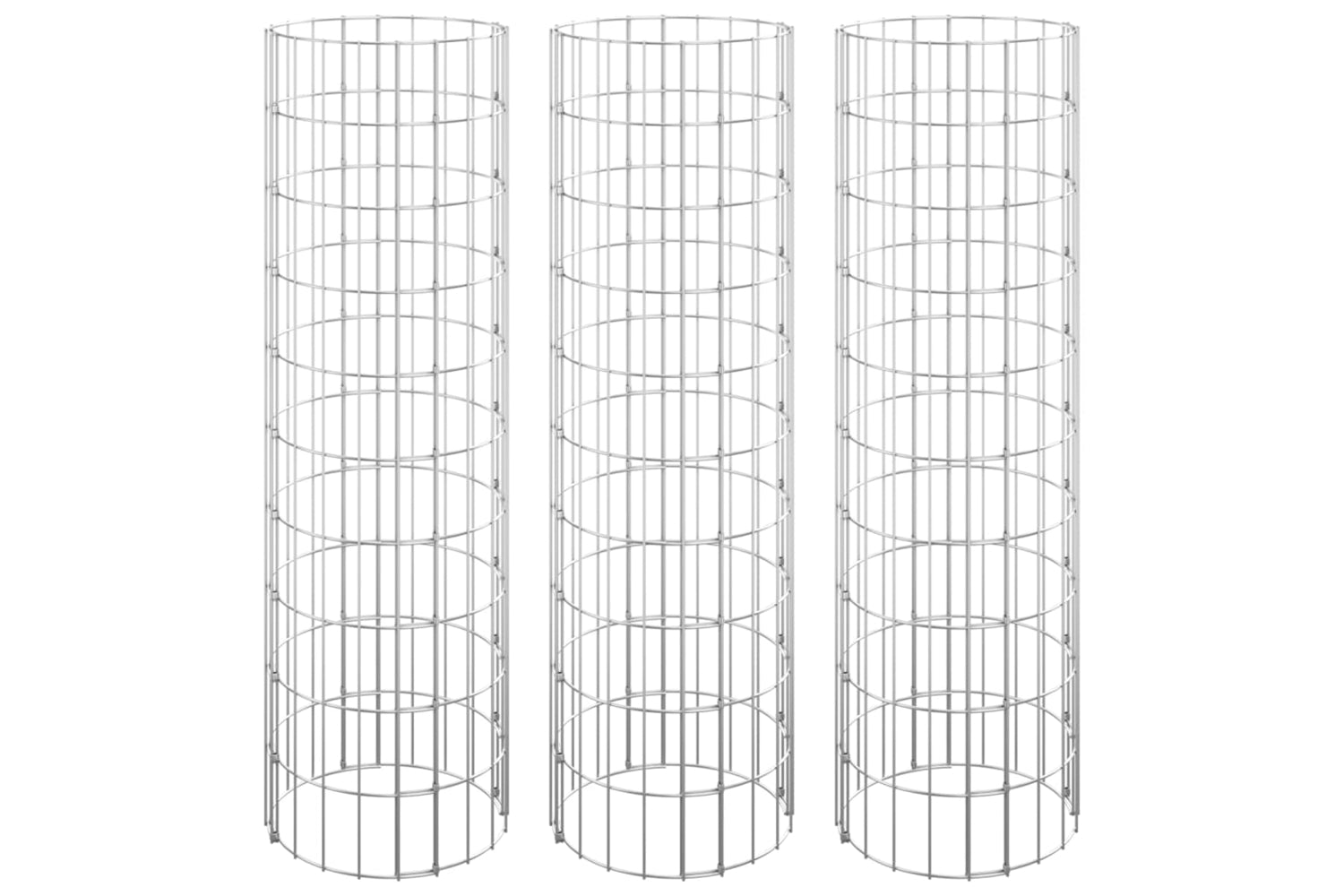 vidaXL 152020 Circular Gabion Raised Beds 3 Pcs Galvanised Steel ÃƒÂƒÃ‚Â˜30x100cm