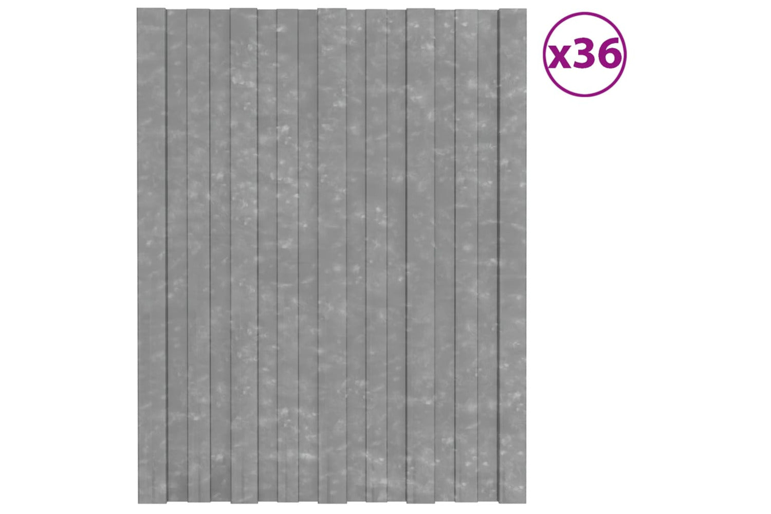vidaXL 317198 Roof Panels 36 Pcs Galvanised Steel Silver 60x45cm-2