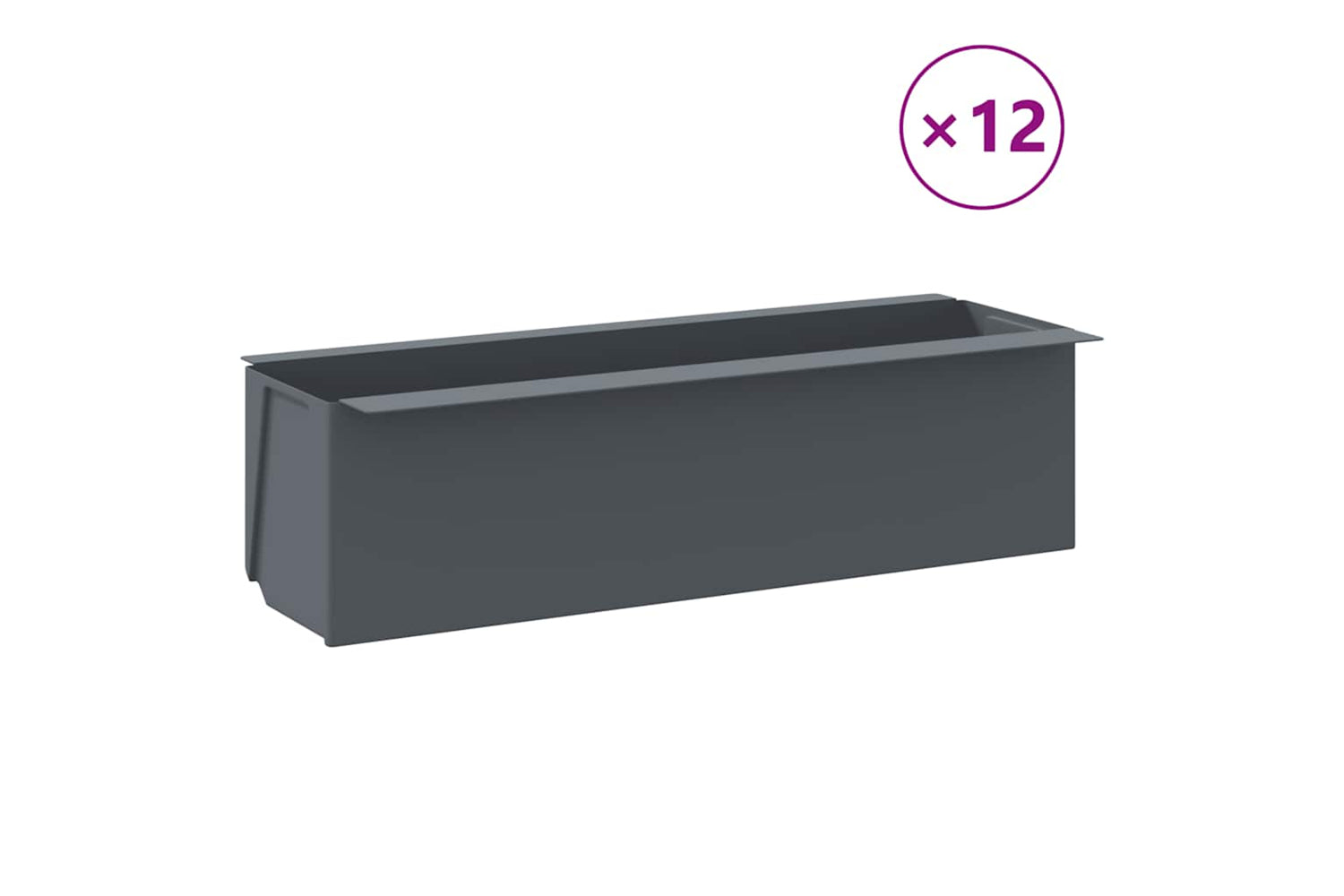vidaXL 318302 Flower Boxes For Euro Pallets 12 Pcs Grey 36x13.5x9.5cm Pp