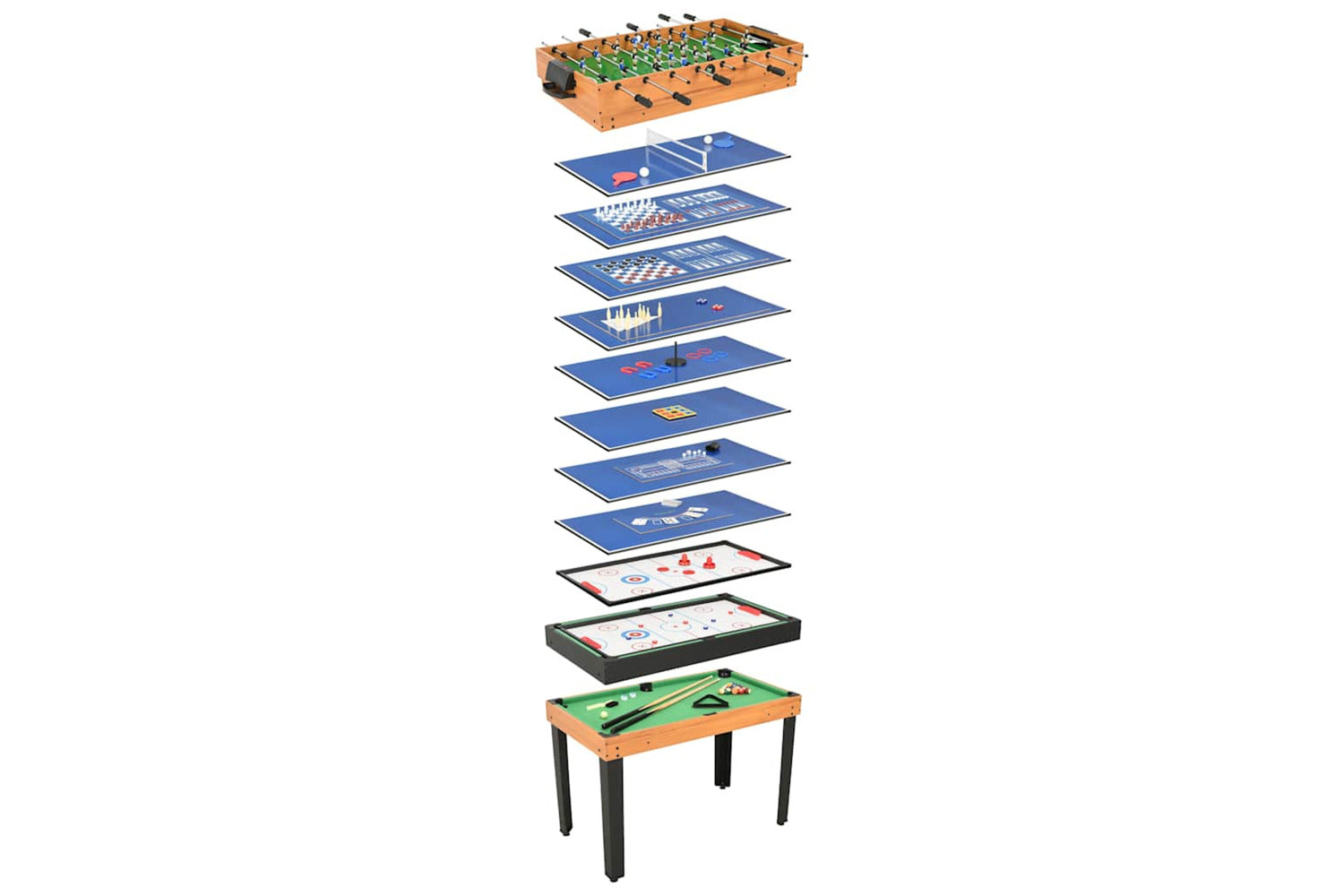 Vidaxl 15-in-1 Multi Game Table 121x61x82 Cm Maple-2