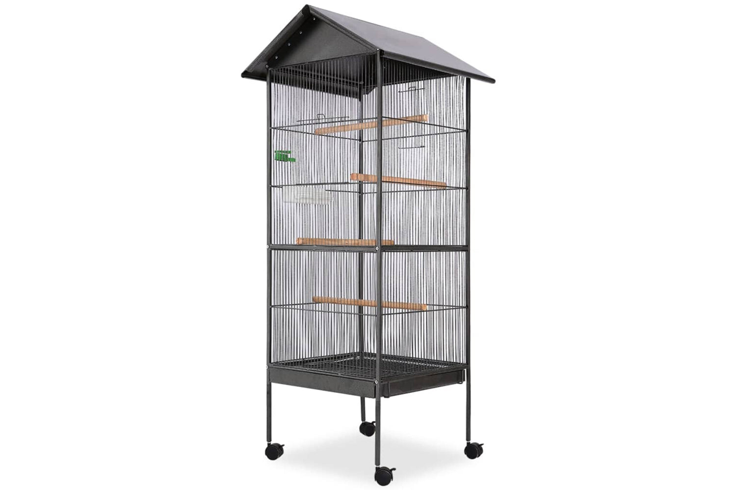 vidaXL 170409 Bird Cage With Roof Black 66x66x155cm Steel