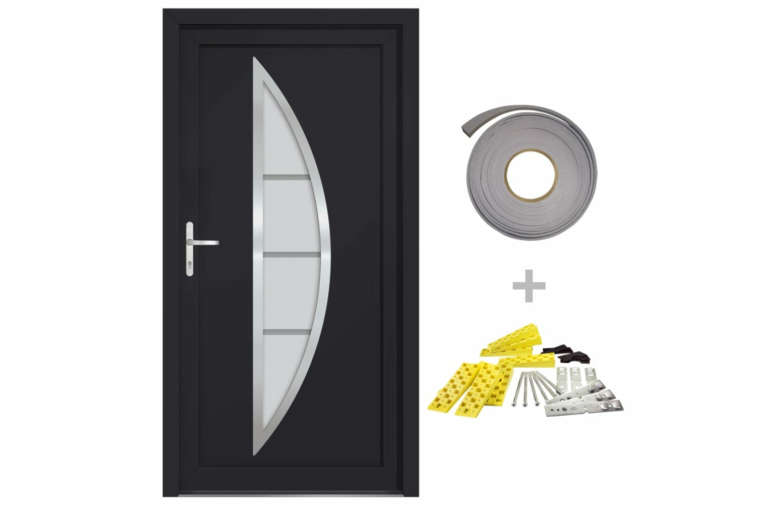 vidaXL 3187874 Front Door Anthracite 98x190cm Pvc-2
