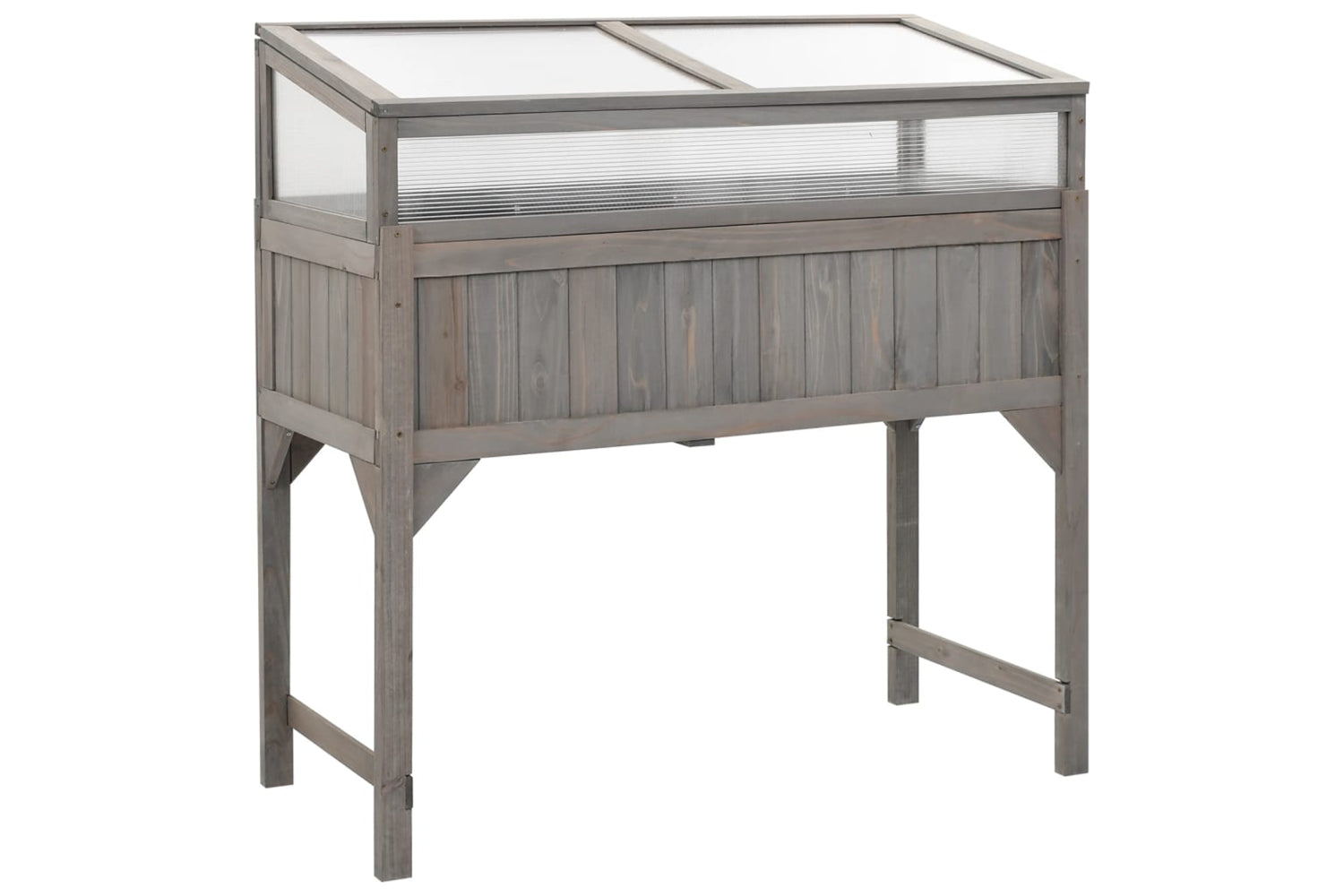 vidaXL 316472 Raised Bed With Greenhouse 110x54x120cm Solid Fir Wood