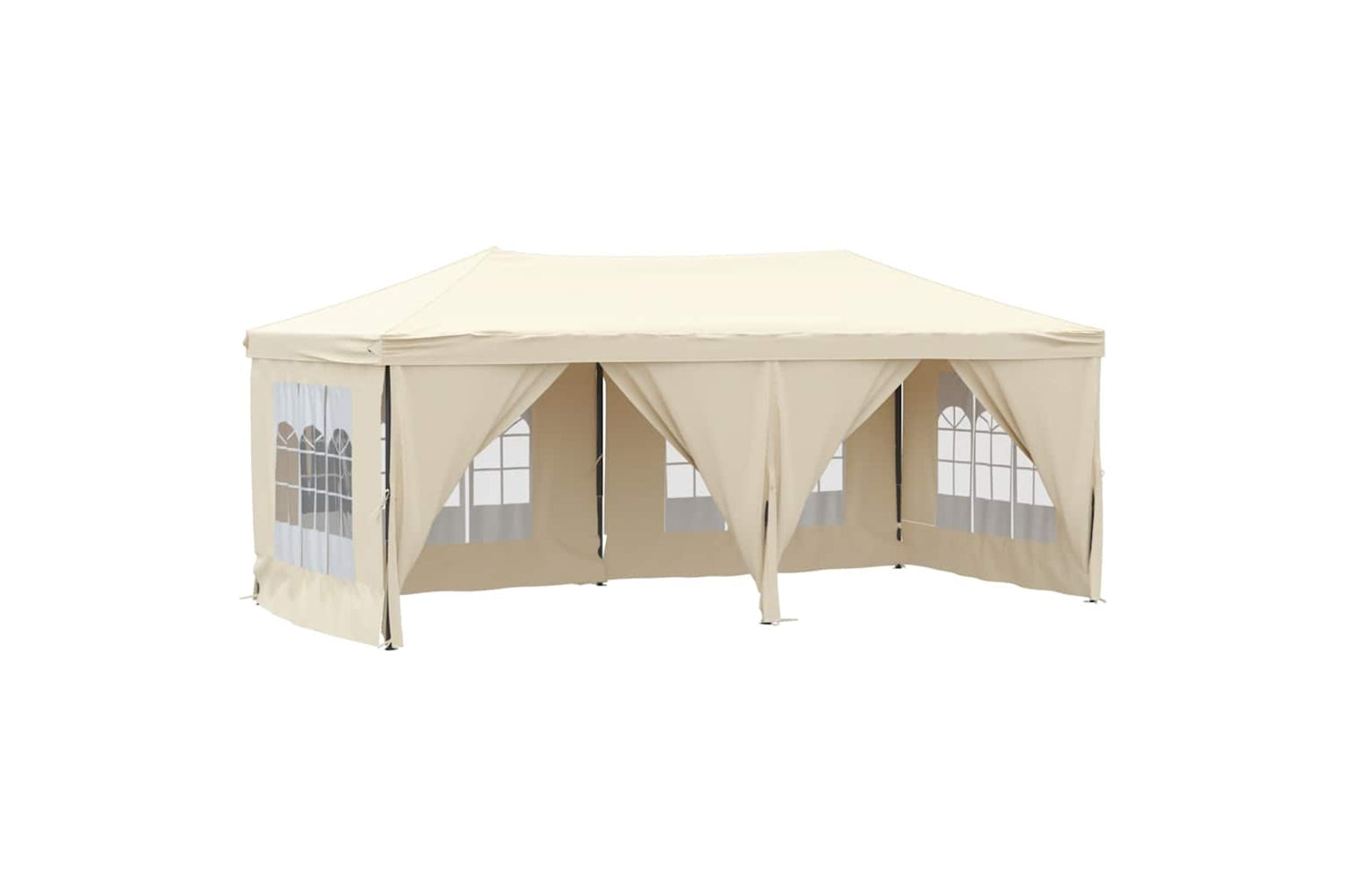 Vidaxl 93543 Folding Party Tent With Sidewalls Cream 3x6 M