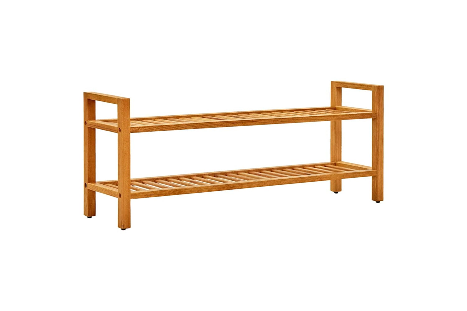 vidaXL 331748 Shoe Rack With 2 Shelves 100x27x40cm Solid Oak Wood