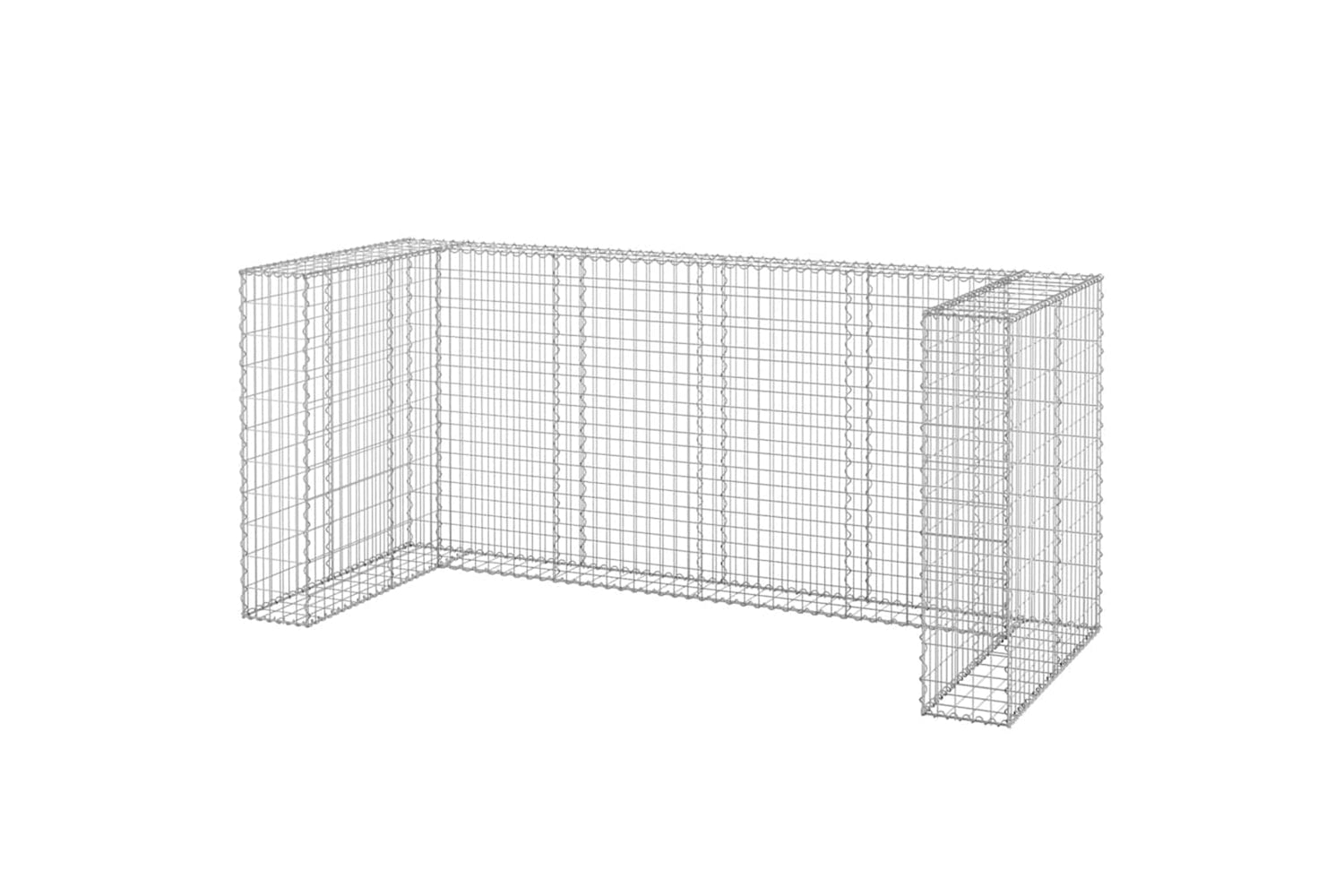 vidaXL 151300 Gabion Wall For Garbage Bins Galvanised Steel 254x100x110cm