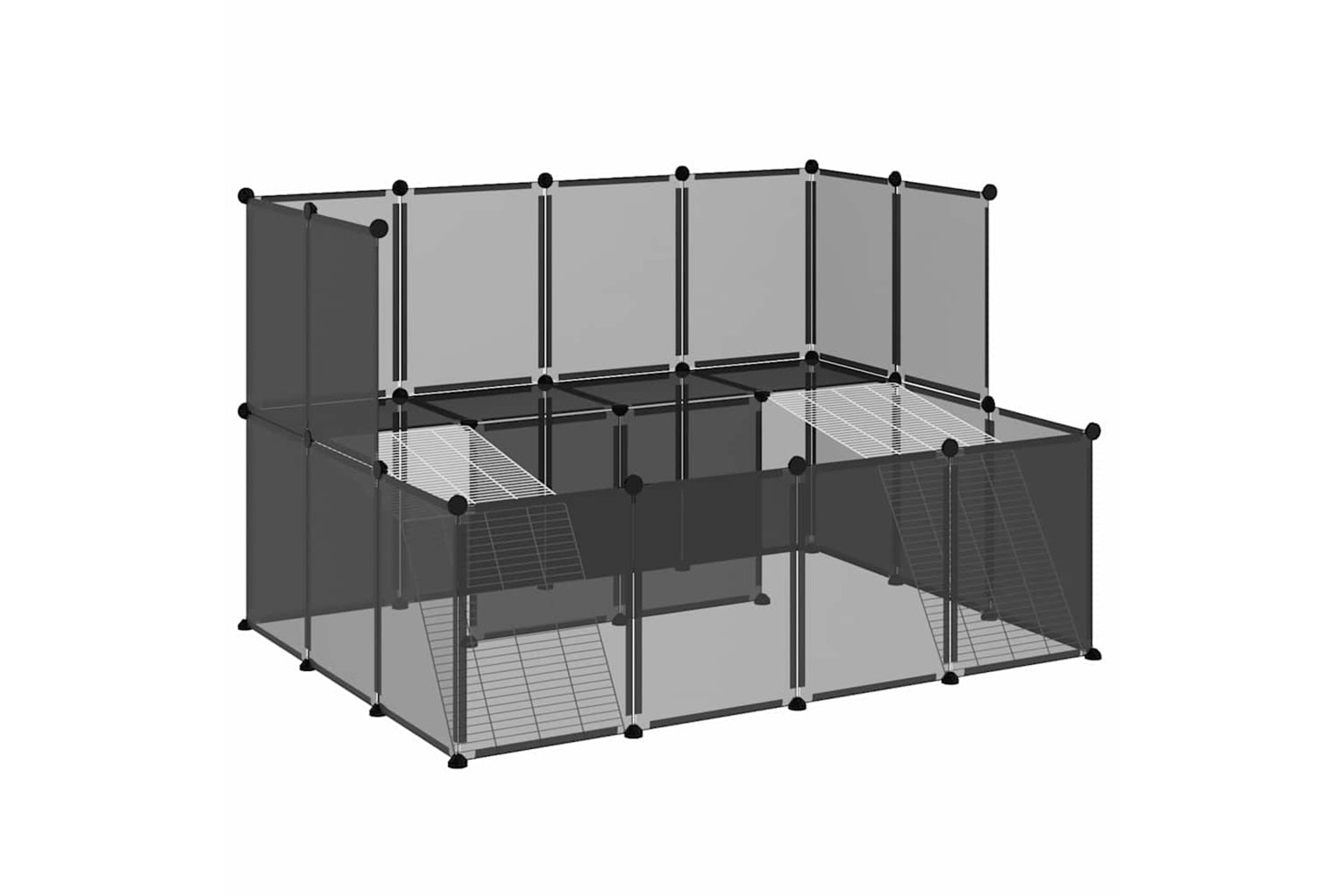 vidaXL 340569 Small Animal Cage Black 143x107x93cm Pp And Steel
