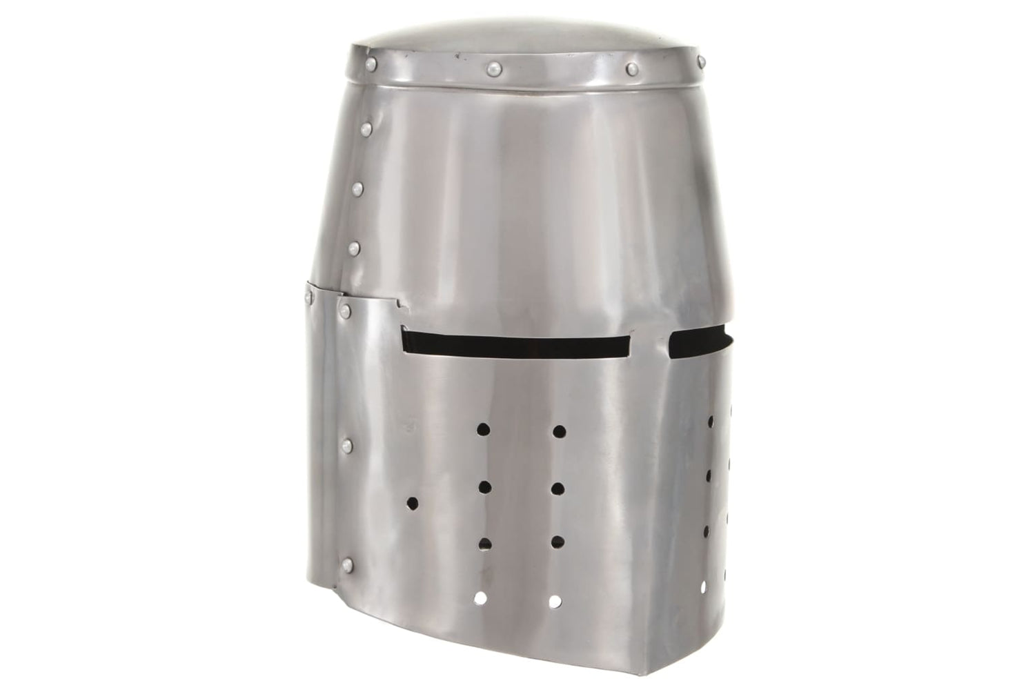 vidaXL 286117 Medieval Knight Helmet Antique Replica Larp Silver Steel