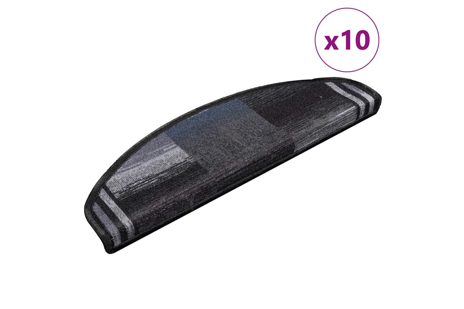 vidaXL 149835 Stair Mats Self-adhesive 10 Pcs 65x21x4cm Black And Grey