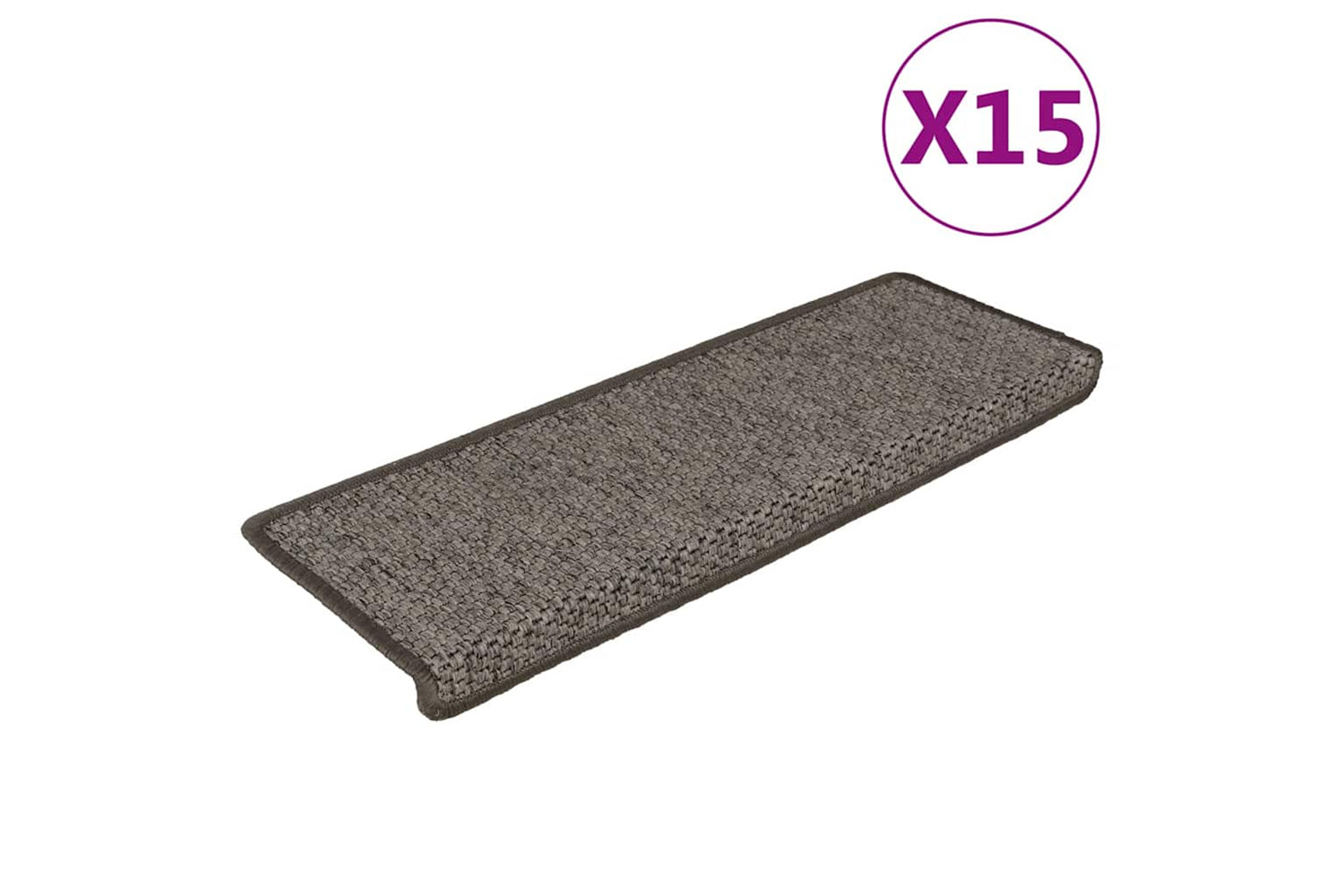 vidaXL 326884 Stair Mats Self-adhesive Sisal-look 15 Pcs 65x21x4cm Grey And Beige