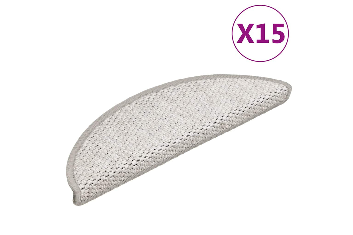 vidaXL 326858 Stair Mats Self-adhesive Sisal-look 15 Pcs 56x17x3cm Beige