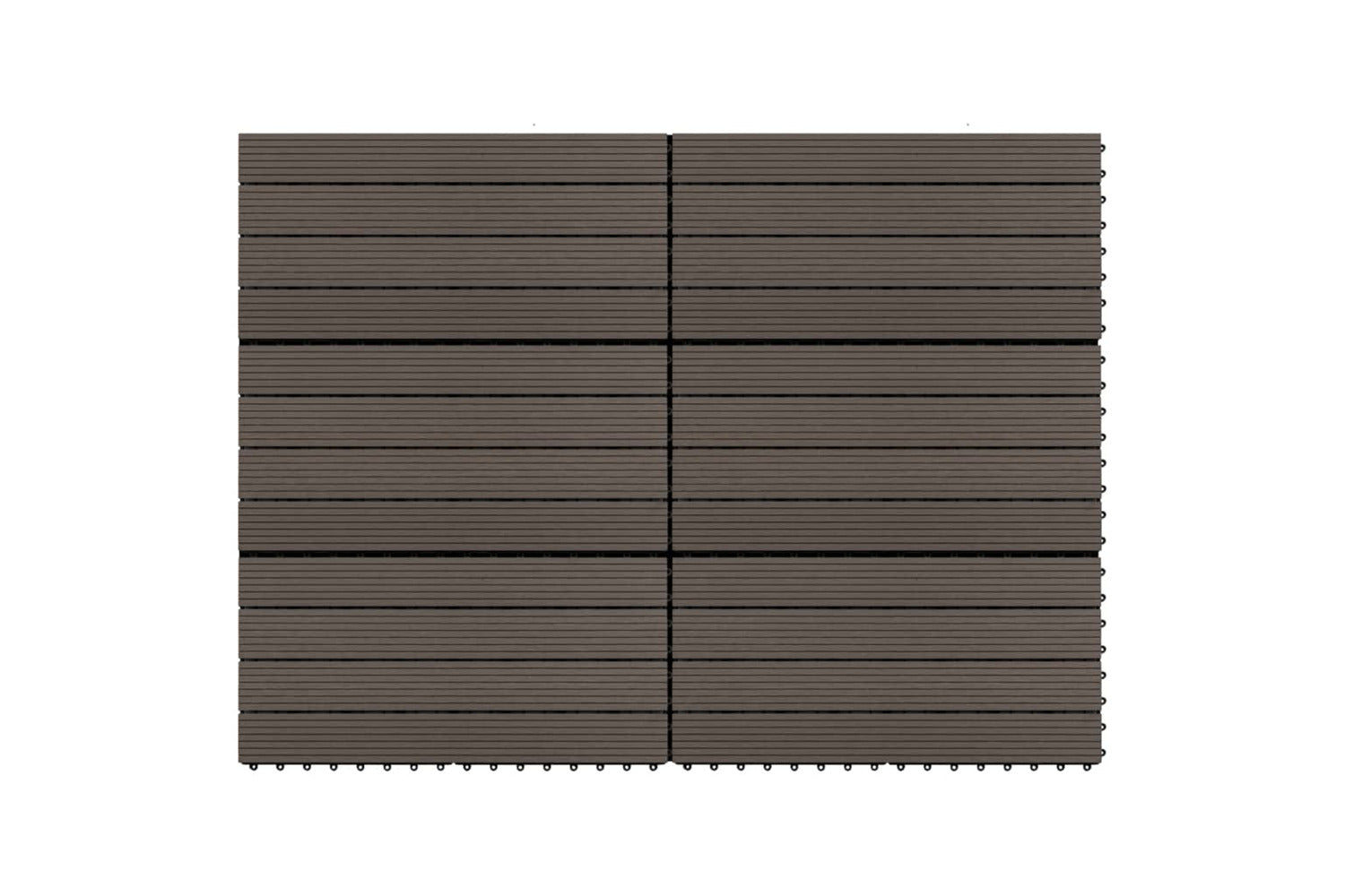 vidaXL 149027 Decking Tiles 6 Pcs Wpc 60x30cm 1.08 M2 Dark-2