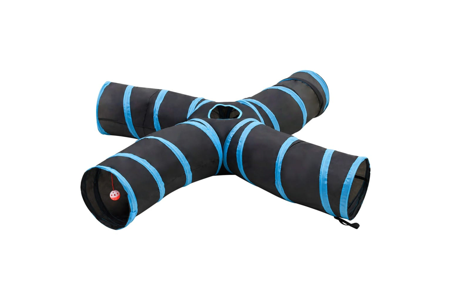 vidaXL 172187 Cat Tunnel 4-way Black And Blue 25cm Polyester-2