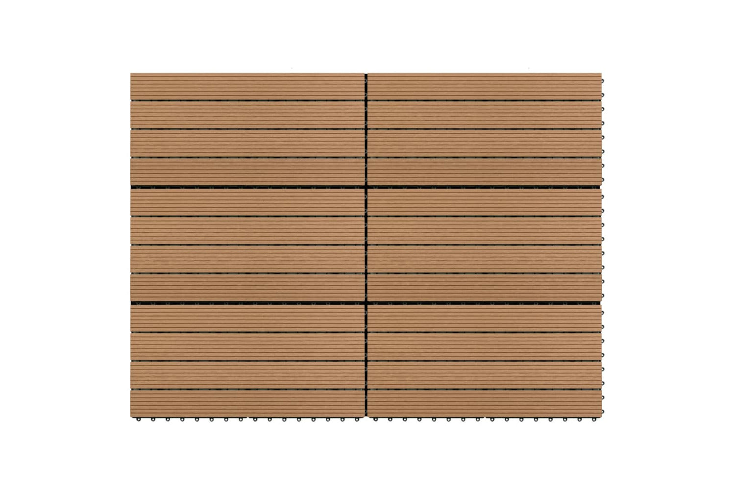 vidaXL 149028 Decking Tiles 6 Pcs Wpc 60x30cm 1.08 M2 Brown-2