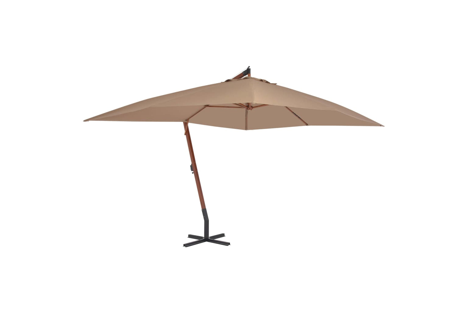 vidaXL 44492 Cantilever Umbrella With Wooden Pole 400x300cm Taupe
