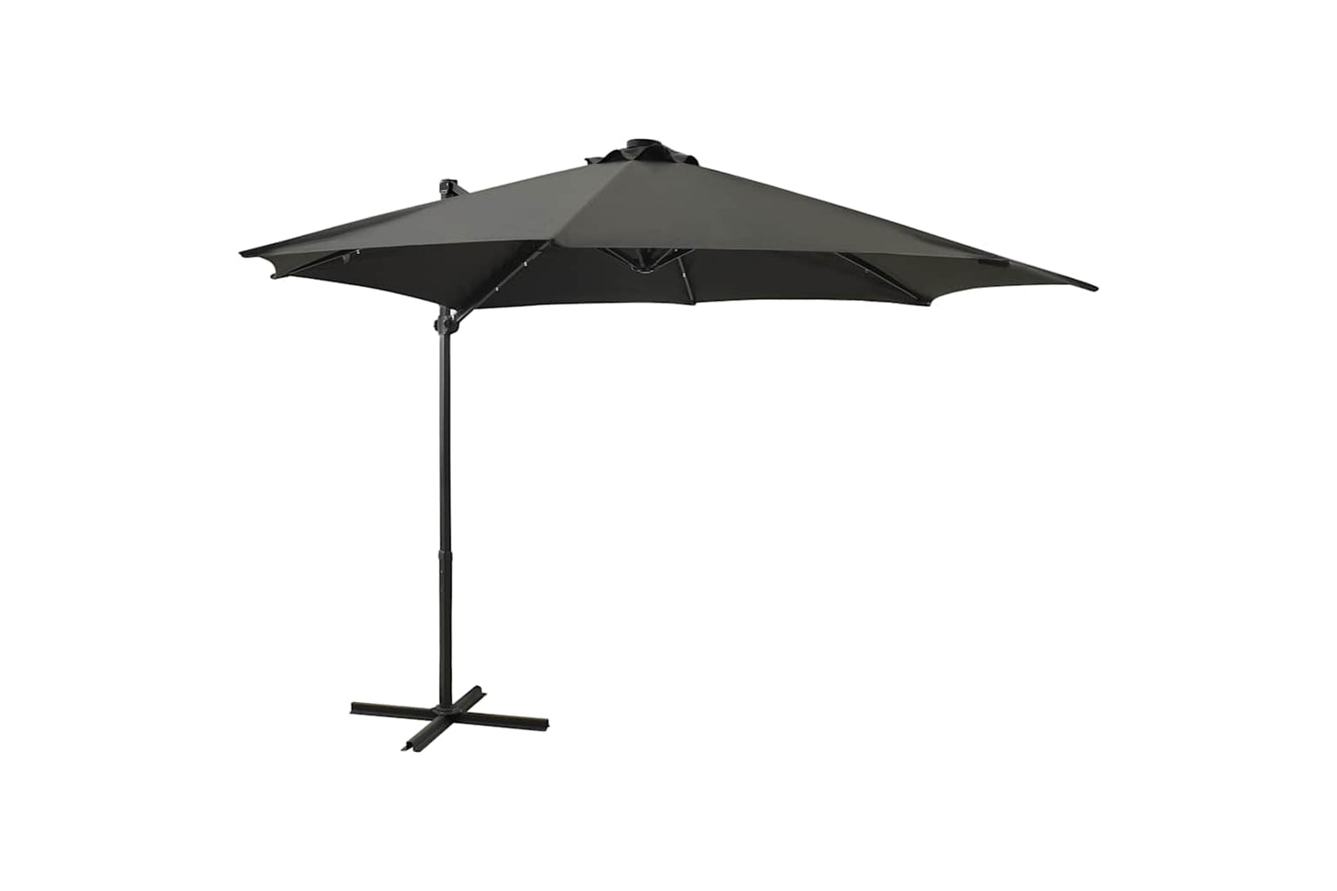 Vidaxl 312330 Cantilever Umbrella With Pole And Led Lights Anthracite 300 Cm