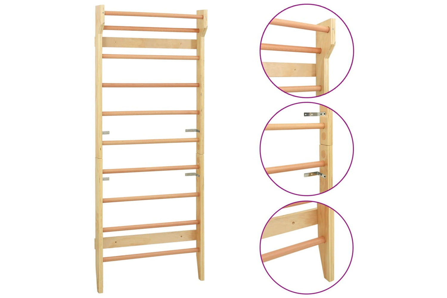 vidaXL 91787 Wall Bar 80x15.8x195cm Wood-2